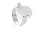 Bague ajustable médaille ronde infini ajouré à personnaliser en acier inoxydable argenté | Taille ajustable : Du 52 au 56