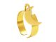 Bague ajustable lune en acier inoxydable doré | Taille ajustable : Du 52 au 56
