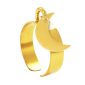 Bague ajustable lune en acier inoxydable doré | Taille ajustable : Du 52 au 56