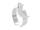 Bague ajustable lune en acier inoxydable argenté | Taille ajustable : Du 52 au 56