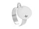 Bague ajustable médaille ronde étoile ajourée à personnaliser en acier inoxydable argenté | Taille ajustable : Du 52 au 56