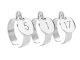 Bague ajustable numéro découpé en acier inoxydable argenté | Taille ajustable : Du 52 au 56