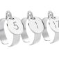 Bague ajustable numéro découpé en acier inoxydable argenté | Taille ajustable : Du 52 au 56