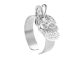 Bague ajustable tête de mort en acier inoxydable argenté | Taille ajustable : Du 52 au 56