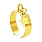 Bague ajustable petite étoile en acier inoxydable doré | Taille ajustable : Du 52 au 56