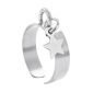 Bague ajustable petite étoile en acier inoxydable argenté | Taille ajustable : Du 52 au 56