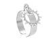 Bague ajustable soleil en acier inoxydable argenté | Taille ajustable : Du 52 au 56