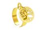 Bague ajustable arbre de vie en acier inoxydable doré | Taille ajustable : Du 52 au 56