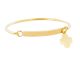 Bracelet jonc gourmette acier doré trèfle à personnaliser