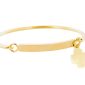 Bracelet jonc gourmette acier doré trèfle à personnaliser