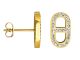 Boucles d'oreilles maille marine oxydes de zirconium en acier inoxydable doré