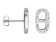 Boucles d'oreilles maille marine oxydes de zirconium en acier inoxydable argenté