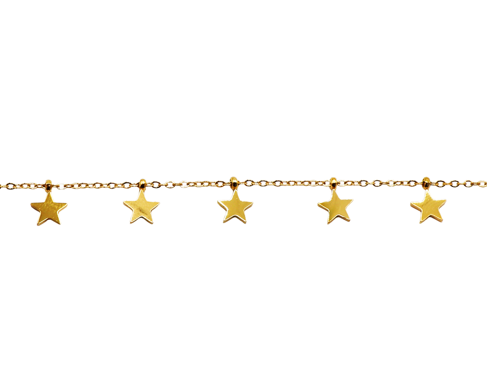 Bracelet breloques en acier inoxydable doré étoile, soleil, lune, éclair.