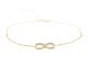 Bracelet signe infini oxydes de zirconium en acier inoxydable doré
