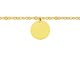 Bracelet chaînette médaillon perlé (16mm) à personnaliser en acier inoxydable doré