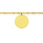 Bracelet chaînette médaillon perlé (16mm) à personnaliser en acier inoxydable doré