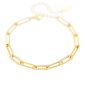 Bracelet maille trombone avec oxydes de zirconium blancs en acier inoxydable doré