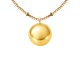 Collier maille boule alternée en acier inoxydable orné d'un pendentif BOLA de grossesse en cuivre - coloris doré