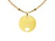 Collier maille boule alternée orné d'une médaille ronde avec cœur ajouré en acier inoxydable doré