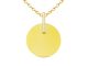Collier chaîne maille forçat médaille ronde (20mm) baguette oxydes de zirconium à personnaliser en acier inoxydable doré