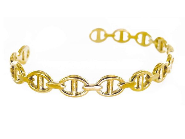 Jonc Mixte ajustable "maille marine" en acier inoxydable