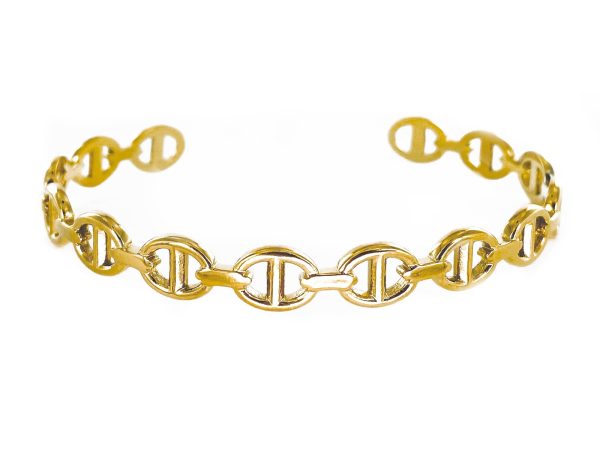 Jonc Mixte ajustable "maille marine" en acier inoxydable