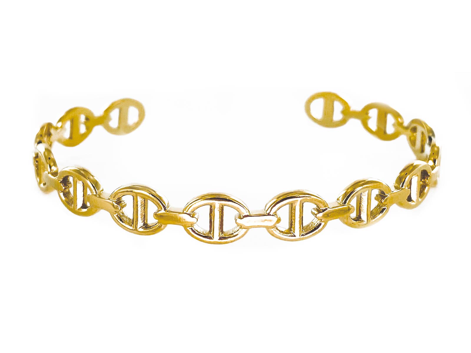 Jonc Mixte ajustable "maille marine" en acier inoxydable