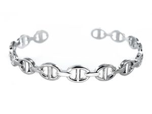 Jonc Mixte ajustable "maille marine" en acier inoxydable