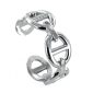 Bague ajustable "maille marine" en acier inoxydable