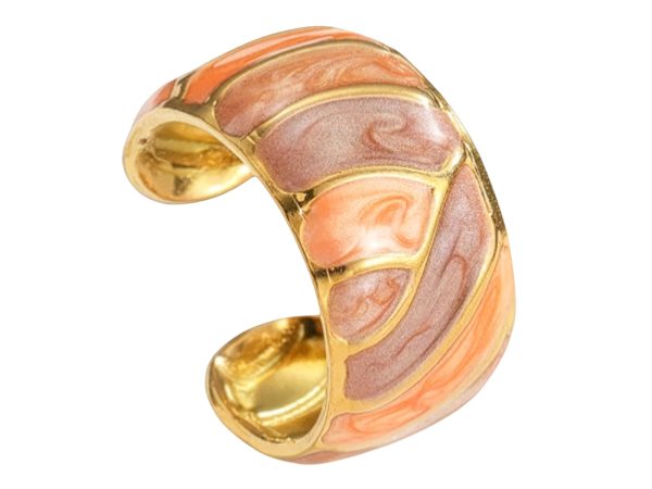 Bague ajustable bohème en émail coloré en acier inoxydable doré