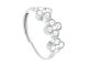 Bague ajustable trèfles oxydes de zirconium blancs en acier inoxydable argenté