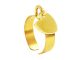Bague ajustable cœur (12mm) à personnaliser en acier inoxydable doré | Taille ajustable : Du 52 au 56
