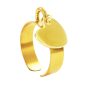 Bague ajustable cœur (12mm) à personnaliser en acier inoxydable doré | Taille ajustable : Du 52 au 56
