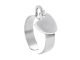 Bague ajustable cœur (12mm) à personnaliser en acier inoxydable argenté | Taille ajustable : Du 52 au 56
