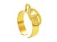 Bague ajustable maille marine en acier inoxydable doré | Taille ajustable : Du 52 au 56