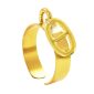 Bague ajustable maille marine en acier inoxydable doré | Taille ajustable : Du 52 au 56