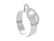 Bague ajustable maille marine en acier inoxydable argenté | Taille ajustable : Du 52 au 56
