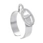 Bague ajustable maille marine en acier inoxydable argenté | Taille ajustable : Du 52 au 56