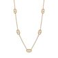 Collier sautoir maille trombone maille marine en acier inoxydable doré