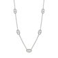 Collier sautoir maille trombone maille marine en acier inoxydable argenté