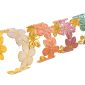 Jonc ajustable fleurs colorées en acier inoxydable doré