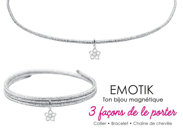 BRALUCKYFLEUROZ-RH.jpg Bijou magnétique 3 en 1 fleur oxydes de zirconium blancs en acier inoxydable argenté