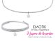 Bijou magnétique 3 en 1 fleur oxydes de zirconium blancs en acier inoxydable argenté