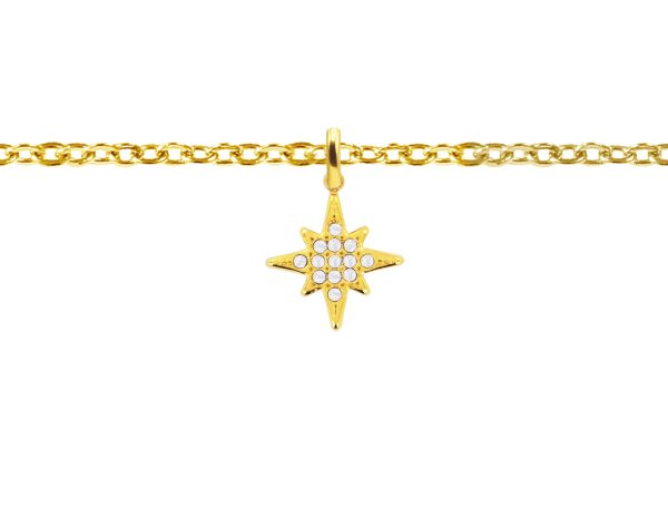 BRAPOLSTROZ-GOLD.jpg Bracelet chaînette étoile polaire oxydes de zirconium blanc en acier inoxydable doré