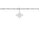 Bracelet chaînette étoile polaire oxydes de zirconium blanc en acier inoxydable argenté