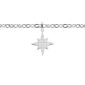 Bracelet chaînette étoile polaire oxydes de zirconium blanc en acier inoxydable argenté