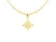 Collier maille boule alternée étoile polaire oxydes de zirconium blancs en acier inoxydable doré