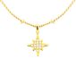Collier maille boule alternée étoile polaire oxydes de zirconium blancs en acier inoxydable doré