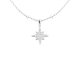 Collier maille boule alternée étoile polaire oxydes de zirconium blancs en acier inoxydable argenté