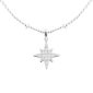 Collier maille boule alternée étoile polaire oxydes de zirconium blancs en acier inoxydable argenté